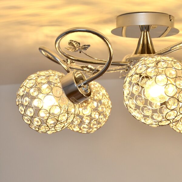 Lampadario a plafone SOPHIA 5xE27/15W/230V cromo lucido/limpido