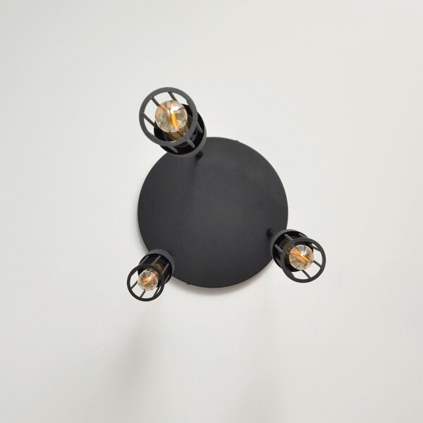 Lampadario a sospensione con filo MELODY 3xE27/15W/230V nero