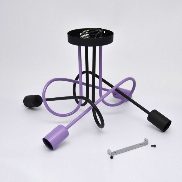 Lampadario a plafone OXFORD 4xE27/15W/230V nero/viola