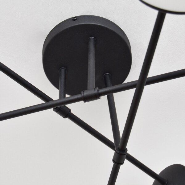 Lampadario a plafone MOON 6xE27/15W/230V nero