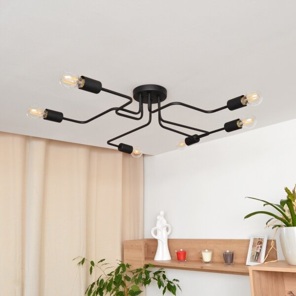 Lampadario a plafone LED TUBE 6xE27/15W/230V