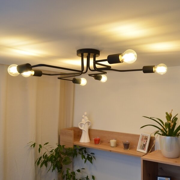 Lampadario a plafone LED TUBE 6xE27/15W/230V