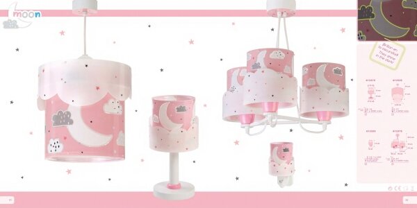 Dalber 61237S - Lampadario per bambini MOON 3xE27/60W/230V