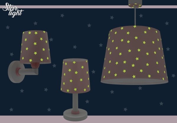 Dalber 82212S - Lampadario per bambini STAR LIGHT 1xE27/60W/230V rosa