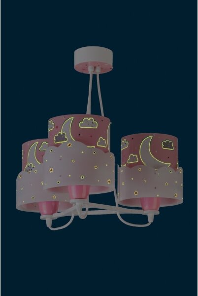 Dalber 61237S - Lampadario per bambini MOON 3xE27/60W/230V