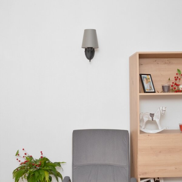 Applique MALBO 1xE27/15W/230V grigio/nero