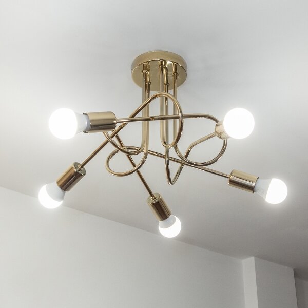 Lampadario a plafone OXFORD 5xE27/15W/230V, finitura dorata