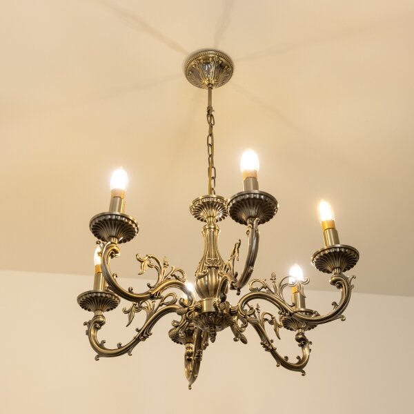 Brilagi - Lampadario a sospensione con catena CLASSIC 6xE14/60W/230V ottone