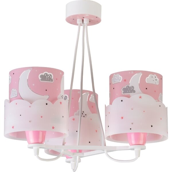 Dalber 61237S - Lampadario per bambini MOON 3xE27/60W/230V