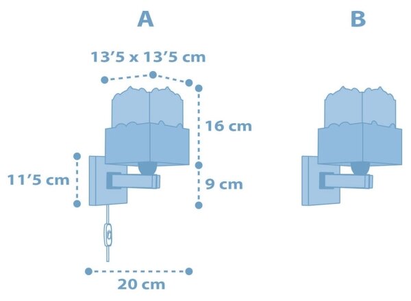 Dalber 63169T - Applique per bambini PANDA 1xE27/60W/230V blu