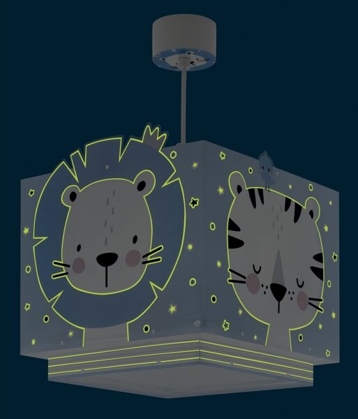Dalber 63112T - Lampadario per bambini JUNGLE 1xE27/15W/230V blu