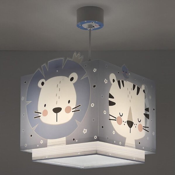 Dalber 63112T - Lampadario per bambini JUNGLE 1xE27/15W/230V blu