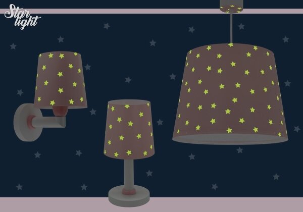 Dalber 82219S - Applique per bambini STAR LIGHT 1xE27/60W/230V rosa
