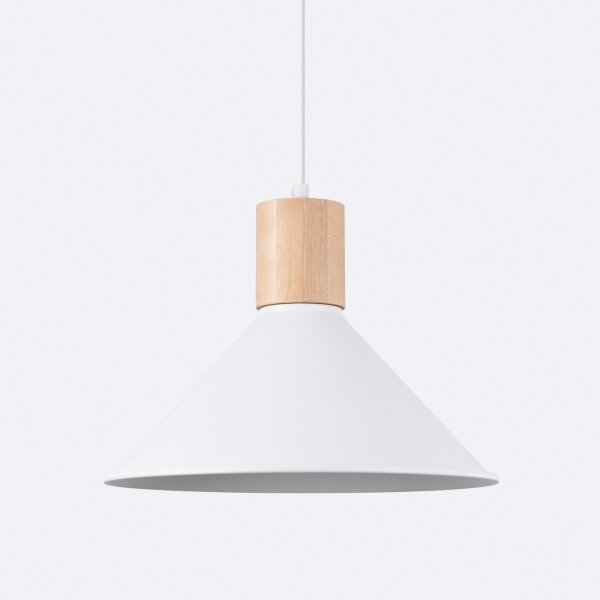 Sollux SL.1319 - Lampadario a sospensione con filo JAGA 1xE27/15W/230V diametro 30 cm bianco