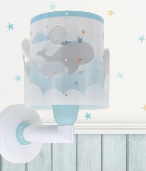 Dalber 61179T - Applique per bambini WHALE DREAMS 1xE27/15W/230V blu