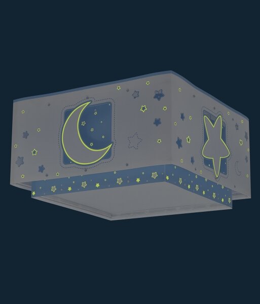 Dalber 63236T - Plafoniera per bambini MOONLIGHT 2xE27/60W/230V blu