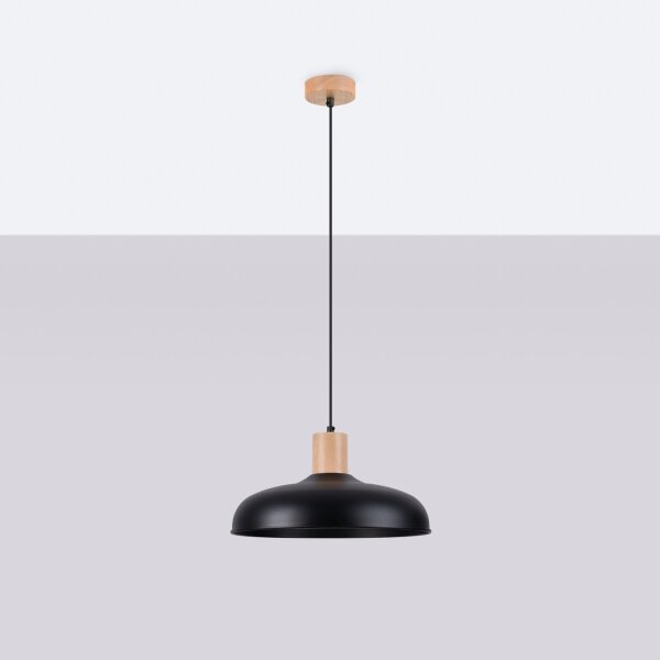 Sollux SL.1324 - Lampadario a sospensione con filo INDY 1xE27/15W/230V diametro 38 cm nero
