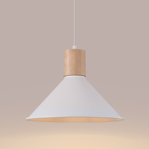 Sollux SL.1319 - Lampadario a sospensione con filo JAGA 1xE27/15W/230V diametro 30 cm bianco