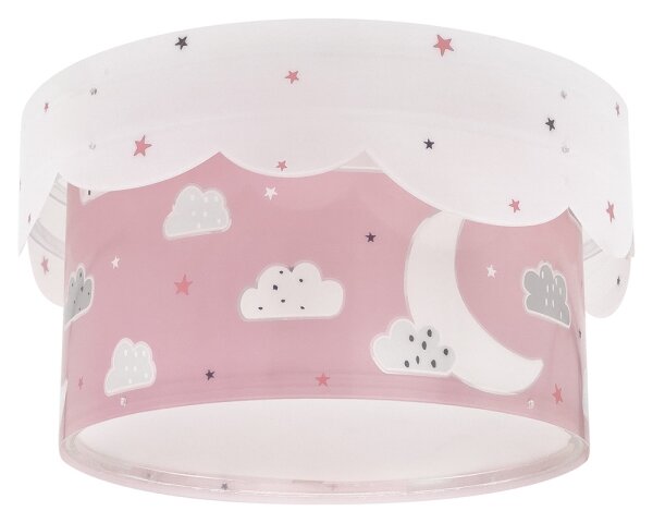 Dalber 61236S - Plafoniera per bambini MOON 2xE27/60W/230V rosa