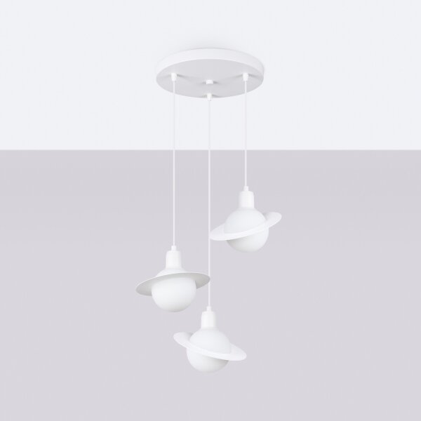 Sollux SL.1357 - Lampadario a sospensione con filo HYPERION 3xG9/8W/230V bianco