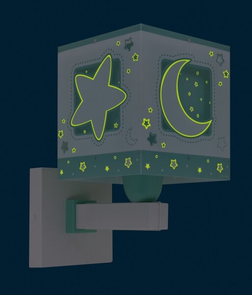 Dalber 63239H - Applique per bambini MOONLIGHT 1xE27/15W/230V verde