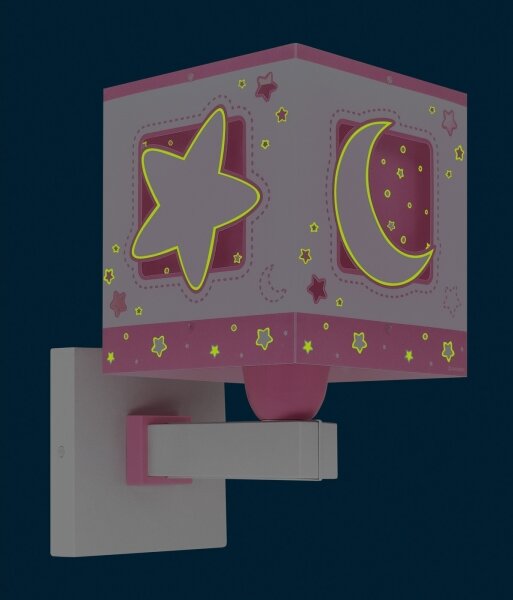 Dalber 63239S - Applique per bambini MOONLIGHT 1xE27/15W/230V rosa