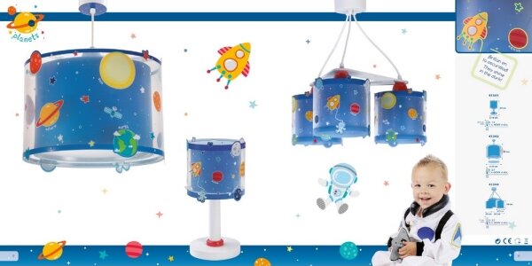 Dalber D-41342 - Lampadario per bambini PIANETI 1xE27/60W/230V