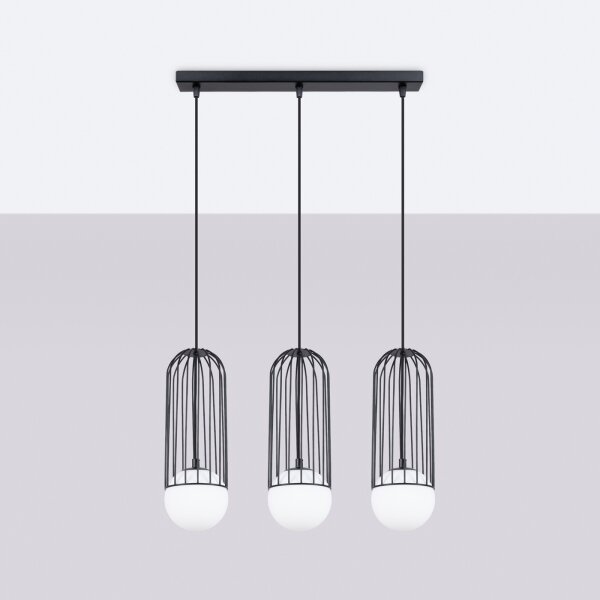 Sollux SL.1334 - Lampadario a sospensione con filo BRINA 3xG9/8W/230V nero
