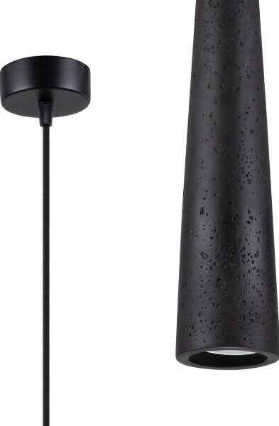Sollux SL.1355 - Lampadario a sospensione con filo ELECTRA 1xGU10/10W/230V calcestruzzo/nero