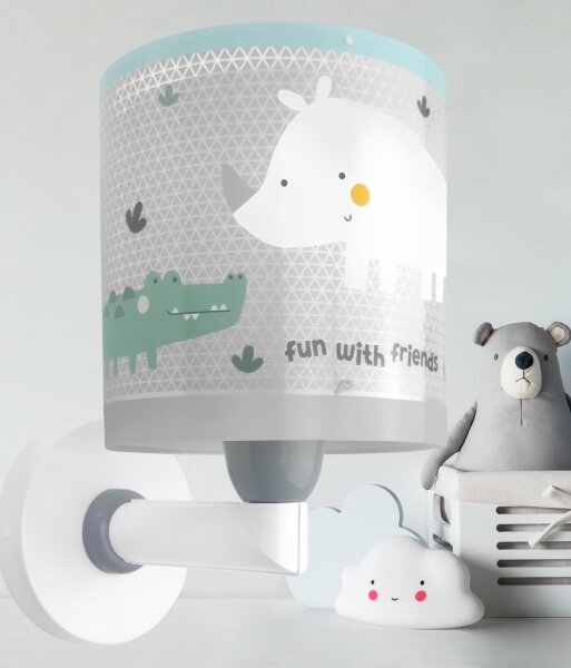 Dalber 60629 - Lampada da parete per bambini RHICO AND CROCO 1xE27/15W/230V