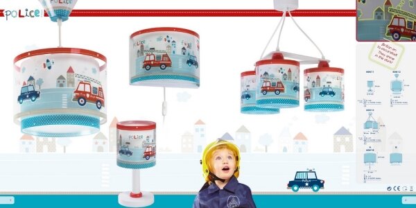 Dalber D-60614 - Lampadario per bambini POLICE 3xE27/60W/230V