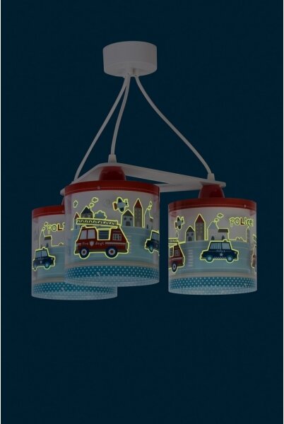 Dalber D-60614 - Lampadario per bambini POLICE 3xE27/60W/230V