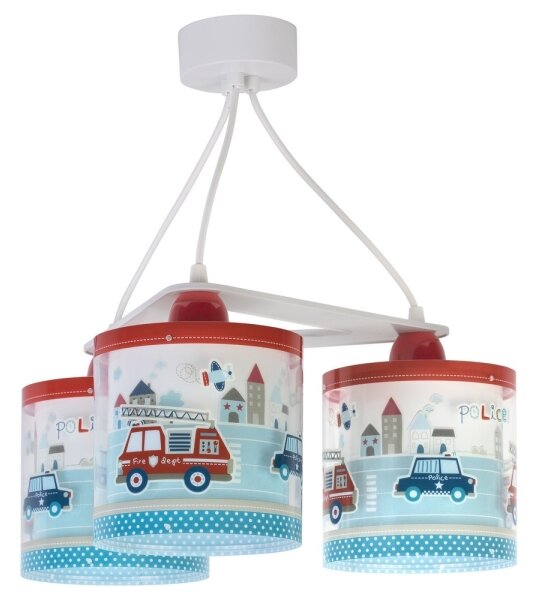 Dalber D-60614 - Lampadario per bambini POLICE 3xE27/60W/230V