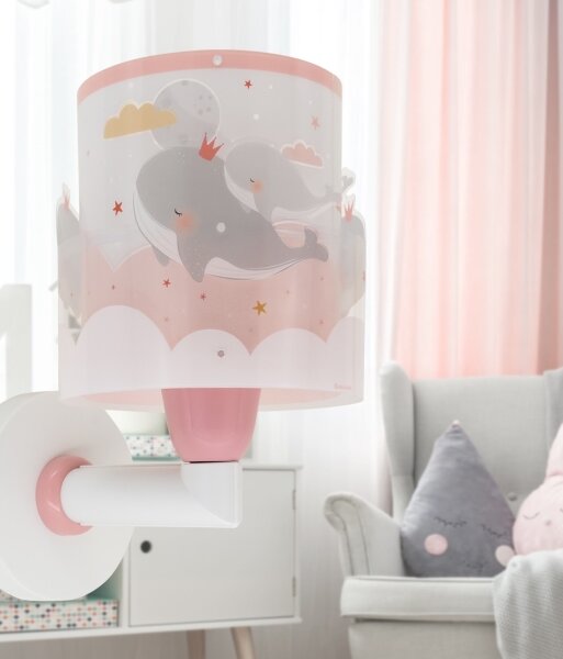 Dalber 61179S - Applique per bambini WHALE DREAMS 1xE27/15W/230V rosa