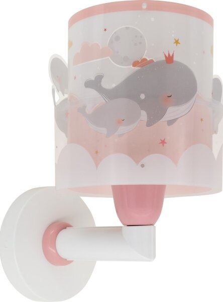 Dalber 61179S - Applique per bambini WHALE DREAMS 1xE27/15W/230V rosa