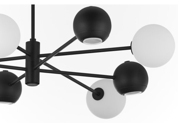Jupiter 1998 - Lampadario a sospensione con supporto rigido MOKA 4xGU10/10W/230V + 4xG9/10W/230V nero/bianco