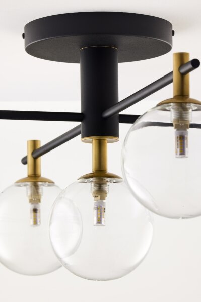 Jupiter 2035 - Lampadario a plafone FIGARO 5xG9/10W/230V nero/oro/beige/limpido