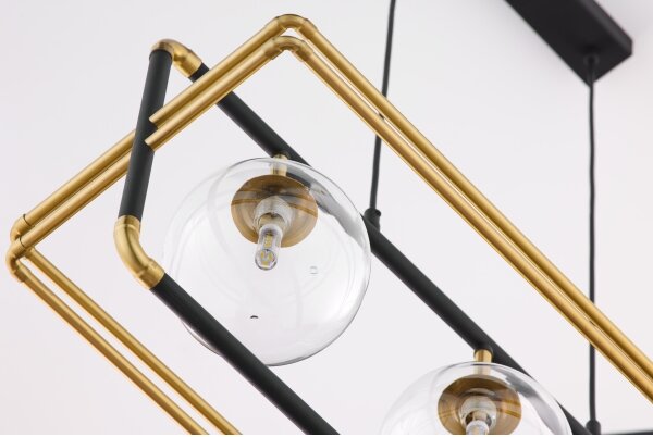 Jupiter 2030 - Lampadario a sospensione con filo FIORI 3xG9/10W/230V nero/oro/limpido