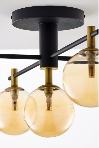 Jupiter 2032 - Lampadario a plafone FIGARO 5xG9/10W/230V nero/oro/beige