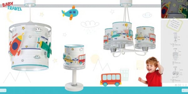 Dalber 61687 - Lampadario per bambini BABY TRAVEL 3xE27/60W/230V