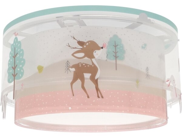 Dalber 61276 - Plafoniera per bambini LOVING DEER 2xE27/15W/230V