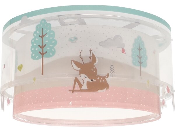 Dalber 61276 - Plafoniera per bambini LOVING DEER 2xE27/15W/230V