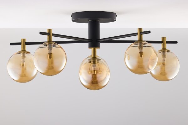Jupiter 2033 - Lampadario a plafone FIGARO 6xG9/10W/230V nero/oro/beige