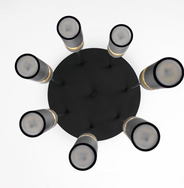 Jupiter 2015 - Lampadario a sospensione con filo ALAS 7xGU10/10W/230V nero/oro