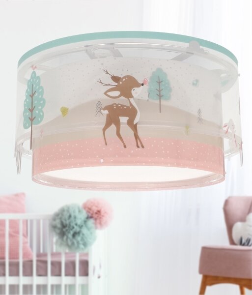 Dalber 61276 - Plafoniera per bambini LOVING DEER 2xE27/15W/230V