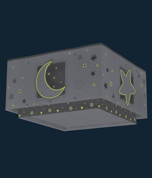 Dalber 63236E - Plafoniera per bambini MOONLIGHT 2xE27/60W/230V grigio