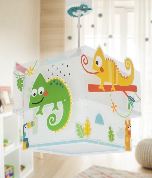 Dalber 63312 - Lampadario per bambini HAPPY JUNGLE 1xE27/15W/230V