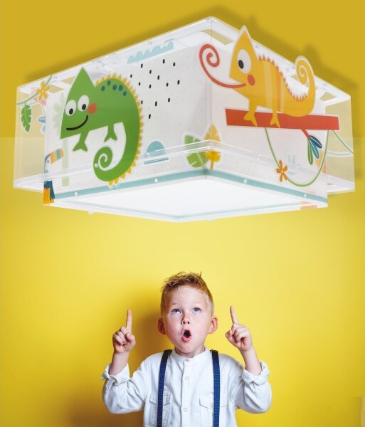 Dalber 63316 - Lampada da soffitto per bambini HAPPY JUNGLE 2xE27/15W/230V