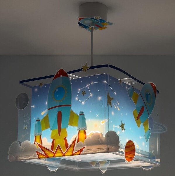Dalber 63352 - Lampadario per bambini ROCKET 1xE27/15W/230V