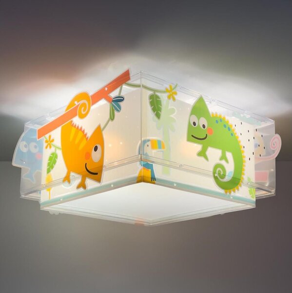 Dalber 63316 - Lampada da soffitto per bambini HAPPY JUNGLE 2xE27/15W/230V